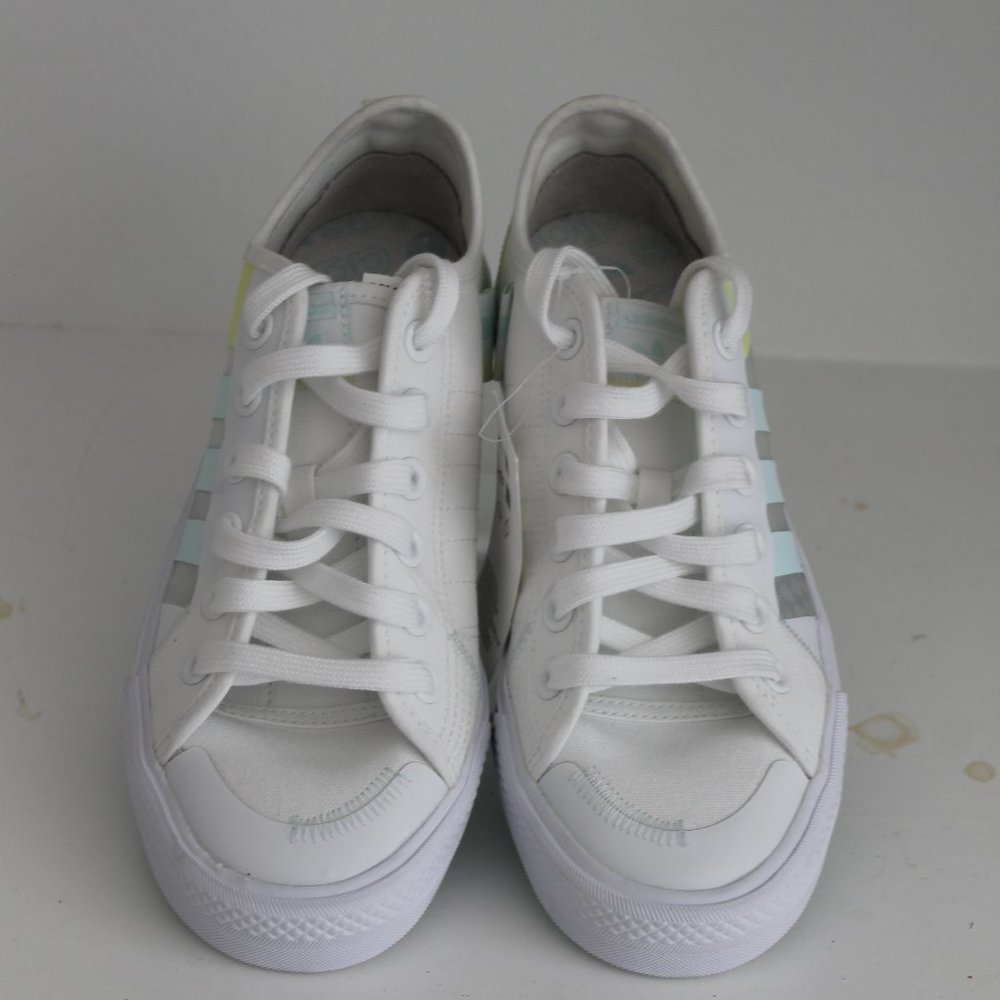 Adidas Originals Three Stripes Unisex Sneakers Men's 5.5 or Wom 7 White Yellow - Picture 9 of 16